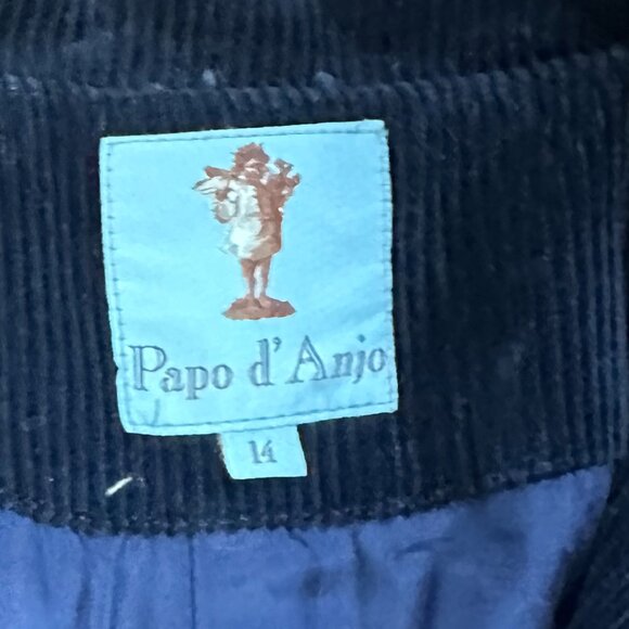 Papo d'Anjo Boys Navy Blue Corduroy Womens Blazer Size 14 - Picture 2 of 7